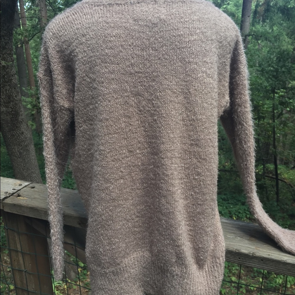 Ambiance mocha tan fuzzy tunic style cozy  fuzzy  pullover sweater HP 25x2 - Picture 11 of 11